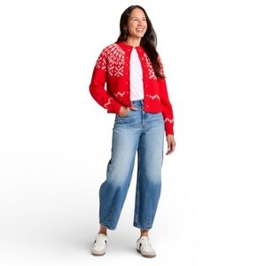 UNIVERSAL THREADS Merriment cardigan sweater red large NWT Women’s